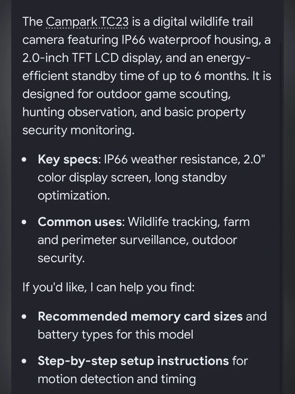Infrared Campark Digital Trail Camera – Green Camo